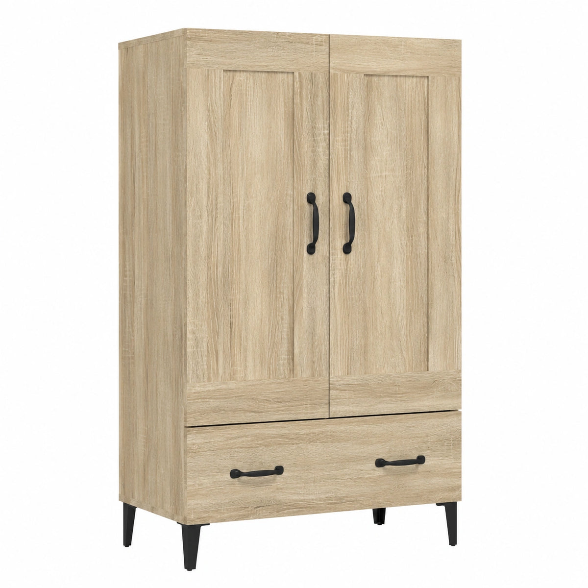 Highboard – 70 × 31 × 115 cm, aus Holzwerkstoff und Eichenholz, Sonoma-Eiche