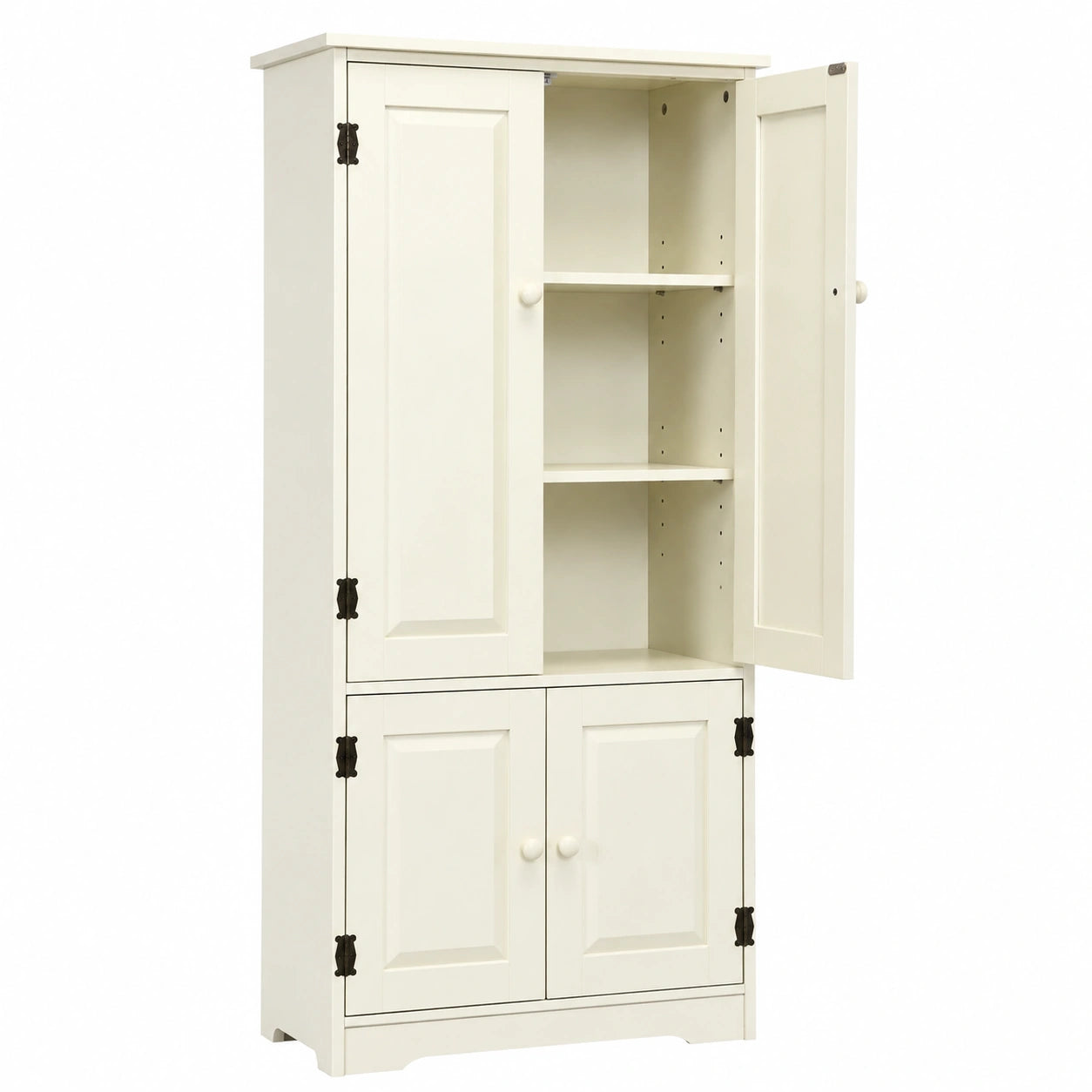Hochschrank – 58,5 × 32 × 123 cm, mit Ablagen, für Wohnzimmer, Flur und Badezimmer