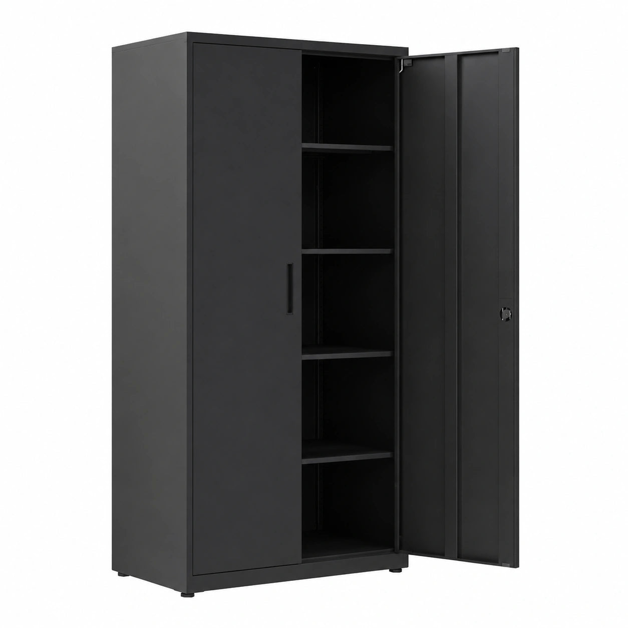 Aktenschrank – 180 × 80 × 40 cm, aus Stahl, Schwarz