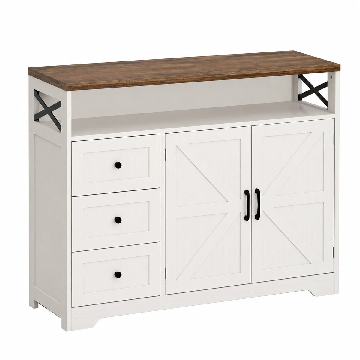 Sideboard – 120 × 35 × 95 cm, mit Schubladen, für Esszimmer, Küche und Wohnzimmer