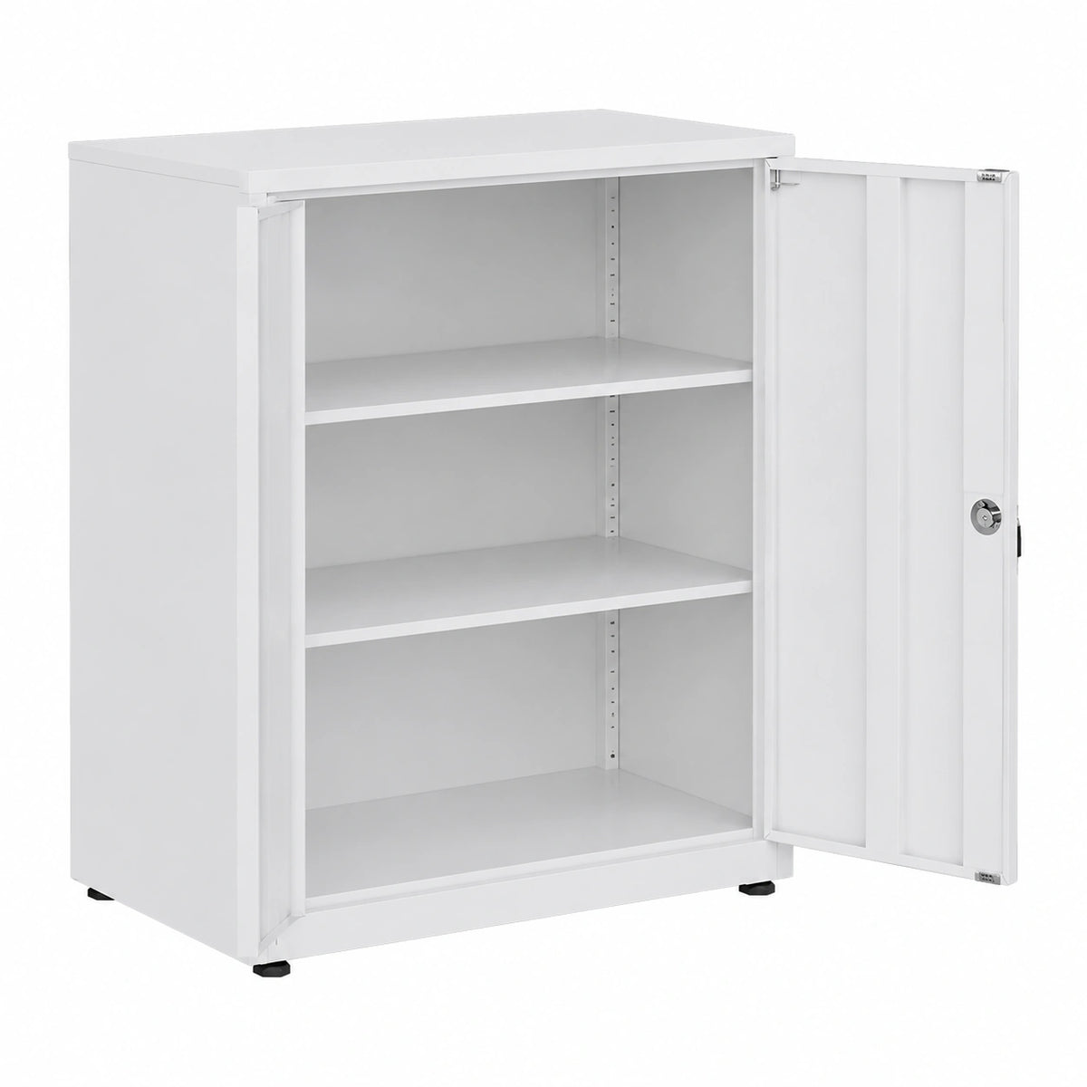 Aktenschrank – 91.5 × 80 × 40 cm, höhenverstellbar, mit mehreren Türen, mit Ablagen, aus Stahl
