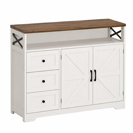 Sideboard – 120 × 35 × 95 cm, mit Schubladen, für Esszimmer, Küche und Wohnzimmer